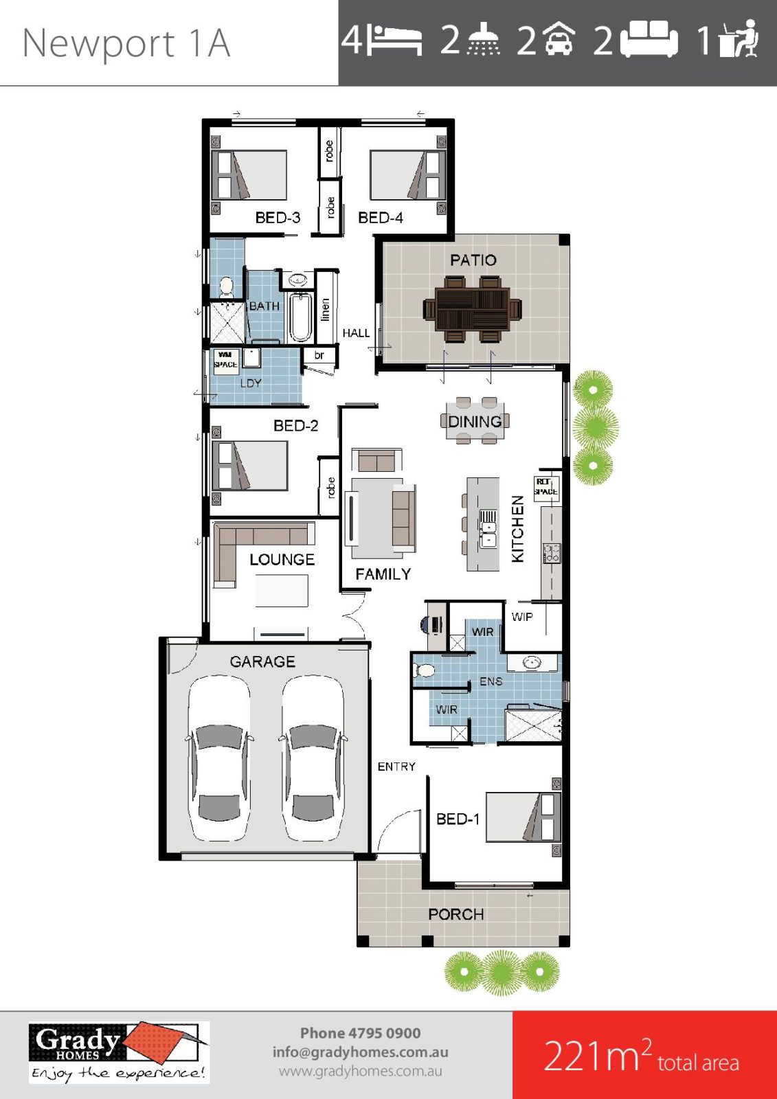 Newport 1 - Grady Homes Floor Plan