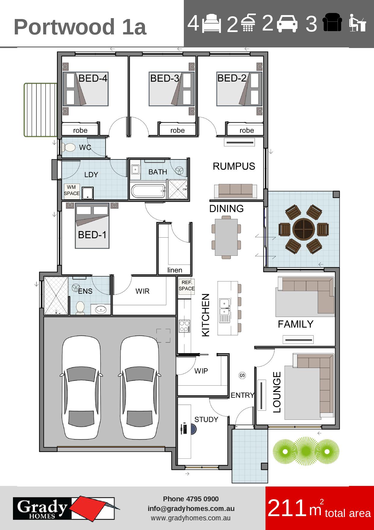 Portwood 1a - Grady Homes Floor Plan